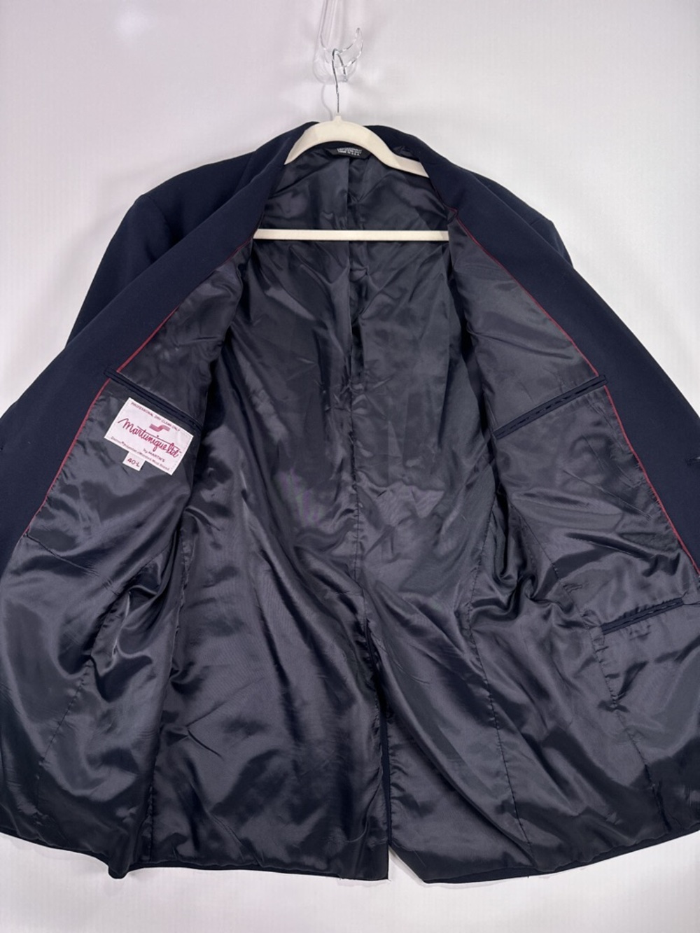 Martunique Ltd Vintage 2 Button Blazer Wool Blend Navy Blue 40L - Picture 4 of 16